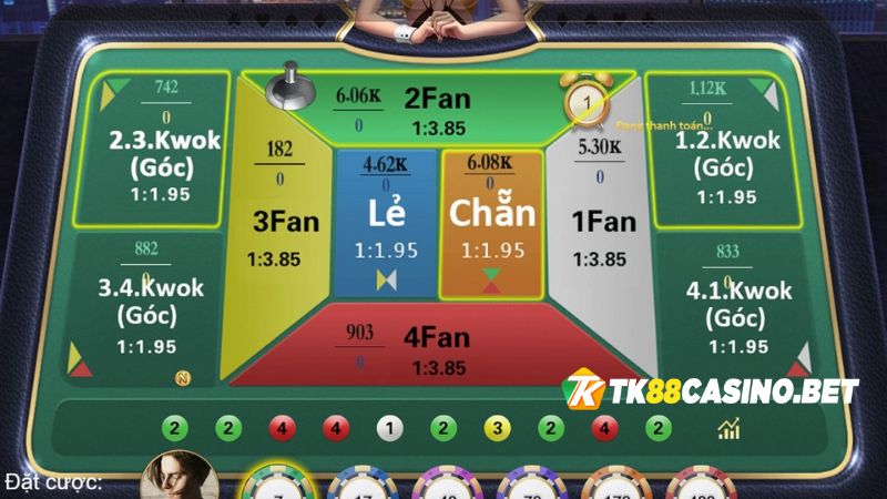 7+ loại kèo cược trong game Fan tan TK88